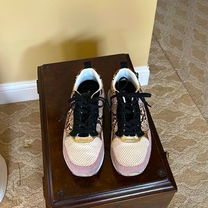 Hoff Snake Print Suede Sneakers